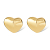 Simplist Metal Classic Gold Color Heart Stud Earring Stainless Steel Jewelry