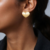 Simplist Metal Classic Gold Color Heart Stud Earring Stainless Steel Jewelry