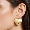 Simplist Metal Classic Gold Color Heart Stud Earring Stainless Steel Jewelry