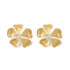 European Style 14K Gold Plated Flower Shape Stainless Steel Jewelry with Imatation Pearl