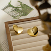 Simplist Metal Classic Gold Color Heart Stud Earring Stainless Steel Jewelry